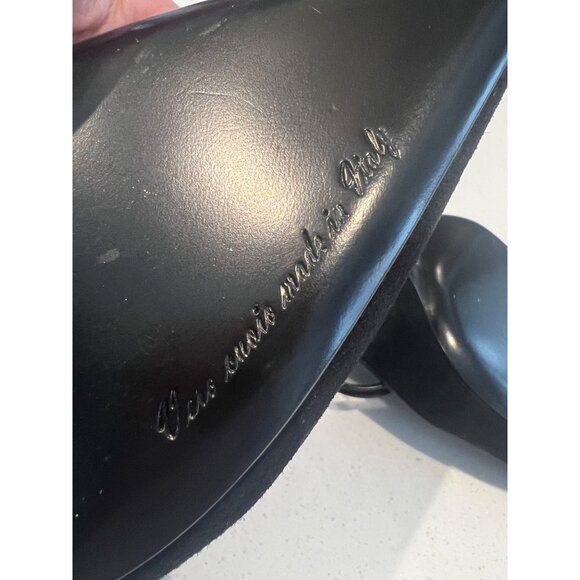 Dolce & Gabbana Pointed Toe black logo Slingback Pump heels size 39 NEW